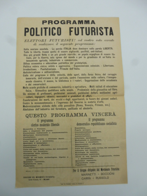 Programma politico futurista